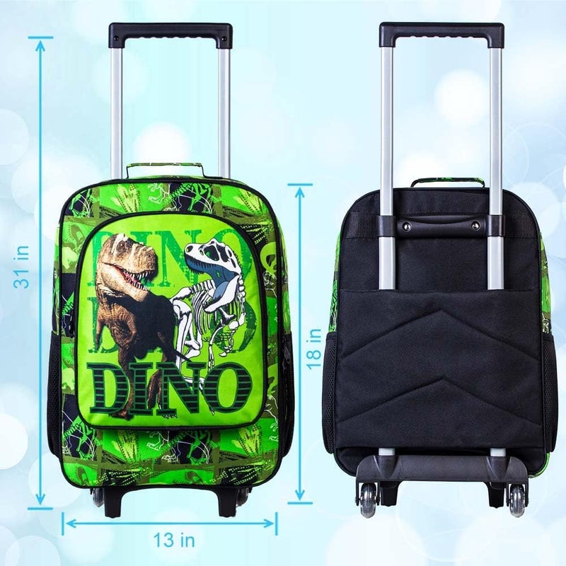 WZLVO Kids Luggage for Boys and Girls, Cute Dinosaur Unicorn Rolling Wheels Suitcase for Toddler Children - Image 3